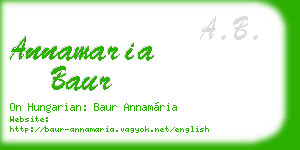 annamaria baur business card