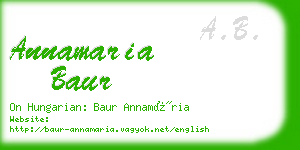 annamaria baur business card